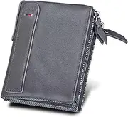 [SKUZA] Wallet,Card Bag,RFID Double Zipper Women Wallets Leather Card Holder Female Purse Vintage Coin Holder Wallets for Girl (H) (Color : E)
