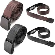 [Eurzom] 2 Pcs Travel Money Belts for Men Women Hidden Money Pocket Security Belts, Nylon Anti Theft Wallet with Plastic Buckle, Coffee and Black, black and coffee, 47.24 inches (L) x 1.38 inches (W),