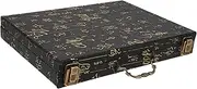 Vaguelly Mahjong Tiles Wooden Case Protective Storage for Board Games Portable Game Set Handle Traditional Chinese Design