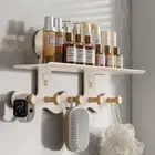 with 5/6 Hooks Bathroom Towel Rack No-Punch Wall Storage Rack Coats