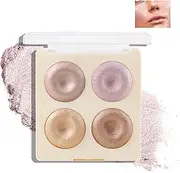 Boobeen 4 Color Highlighter Makeup Palette, Face Baked Powder Cheek Illuminator, Long Lasting Face Sculpting to Brighten Skin and Glowing