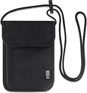 [ZWQLZG] Phone Pouch With Neck Strap, 14x19 CM Passport Bag with 5 Pockets, Nylon Fabric Travel Document Pouch, Small Cross Body Bag For Men And Women, Neck Wallet For Traval (Black), Black