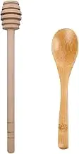 2 Pcs Wooden Honey Spoon & Honey Dipper Stick Set, 15cm Honey Stirrer for Honey, Jam, Syrup, and More - Eco-Friendly Bamboo Honey Mixing Tools