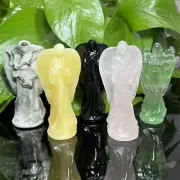 3" Natural Mixed Quartz Angel skull quartz crystal skull Figurines Random 5PCS