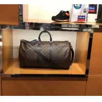 在飛比找蝦皮購物優惠-二手 LV M56711 KEEPALL 45 原花黑邊手提