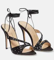 [Alessandra Rich] Alessandra Rich Embellished silk satin sandals AU 5 black