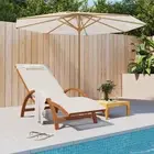 Sun Lounger Outdoor Day Bed with Pillow Textilene and Solid Wood Poplar vidaXL