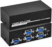 4 Port VGA Splitter, 1 PC to 4 Monitors Splitter, VGA Splitter Amplifier Box High Resolution 720P/1080P