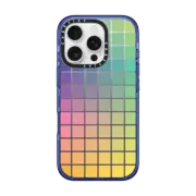iPhone 16 Pro Impact Case MagSafe Compatible rainbow squares Y2K