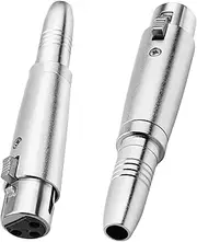 tunghey XLR to 6.35mm Female Adapter, 6.35mm Female to 3 Pin XLR Female Connector, HiFi Durable Gender Changer Audio Converter Coupler for Mixer Recorder amplifiers etc.