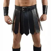 Men's Roman Gladiator Kilt Set Warrior Viking Retro Vintage Medieval Skirt Scottish Utility Kilts Cosplay Costume Halloween LARP Club Wear
