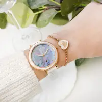 在飛比找momo購物網優惠-【Relax Time】極光系列銀河藍陶瓷女錶 贈愛心手鍊(