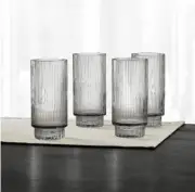 Hotel Collection Smoked Fluted Highball Glasses, Set of 4, Created for Macy's...