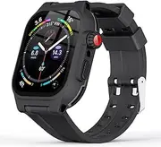 [MKERED] Compatible with Apple Watch Series 7 45mm Waterproof iwatch Case Band with Built-in Screen Protector,Rugged Shockproof Bumper Protective Case with Strap Bands for iWatch Series 7 Men Women