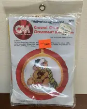 New Vintage Columbia Minerva Crewel Christmas Ornament Kits Hallmark Bear Drum
