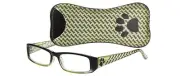 Select-A-Vision Dog Bone Rectangular Reading Glasses w/Paw & Bone Design, Gre...