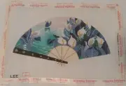 Calla Lily Pond Fan LEE Needlepoint Hand Painted Canvas NEW
