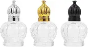 minkissy 3Pcs Glass Roller Bottles for Essential Oil Small Portable Glass Perfume Roller Ball Applicator 15ml Vintage Empty Sample Vials Containers for Liquid Cosmetics
