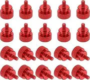 uxcell 20 Pcs 6#32 Knurled Thumb Screw Computer Case Threaded Hand Tighten Screws Aluminum Alloy for PC Case, Red