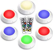 LED Puck Lights with Remote Control, Tap Lights Push Lights Stick on Lights, Dim