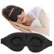 3D Sleep Mask for Side Sleeper, 100% Light Blocking Sleeping Eye Mask for Black