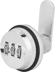 Password Camlock Locker Combination Zinc Alloy Three Digit Pass Code Protector, Durable Steel, Easy Set Up, for Locker, Drawer (Silver)