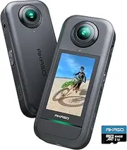 AKASO 360 Standard Bundle -360° Action Camera with 1/2" 48MP Sensors, 5.7K Video, 72MP Photo, SuperSmooth, 2.29" Touchscreen, 360° Horizon Lock, AI Tracking with 64GB MicroSD Card