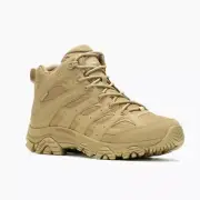 MERRELL WORK Men's Moab 3 Mid Tactical Waterproof Work Boot Dark Coyote - J0041