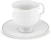 Karaca Malta Coffee Cups Set for 6 People - 12 Pieces: Porcelain Coffee Cups and Saucers Set, Modern Design, Perfect for Coffee Lovers and Social Gatherings