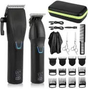 Hair Clipper Professional Hair Clipper Trimmer Set Hair Cutting Machine Cordless Barber Clipper LED Display Beard Trimmer Men