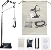 CPAP Hose Holder Stand with Adjustable Angle Height, CPAP Mask Hook - Metal Structure for Secure Support - Prevent Hose Tangles and Air Leakage, 5.8 ft Maximum Height