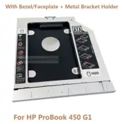 with Bezel Panel 2nd Hard Drive HDD SSD Frame Caddy for HP ProBook 450 G1 450 G3