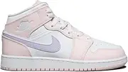 [Nike] Kid's Jordan 1 Mid GS Pink Wash/White/Violet Frost (FD8780-601) (Pink Wash, US Footwear Size System, Big Kid, Numeric, Medium, 7)