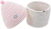 LOLIPPYY Woven Cotton Storage Basket for Sundries Multifunctional Desktop Organizer with Elegant Design Lightweight and for Home Nursery Use
