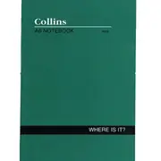 Collins Notebook Soft Cover Where Is It A-Z Index 120 Page A6 Green