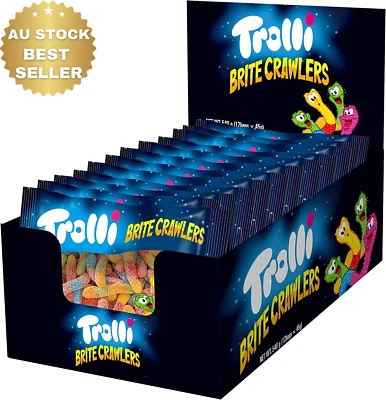Sour Brite Crawlers 45g (12 Pack) Tangy Chewy Gummy Worms