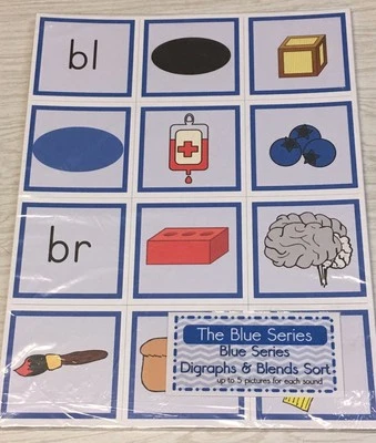 The Blue Series - Beginning Consonant Blend Sort (168 Cards) Montessori