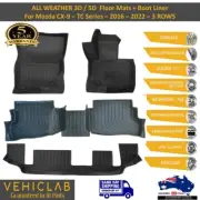 3D/5D TPE All Weather Floor Mats Liners - Mazda CX-9 CX9 -TC -2016- 2025 -3 ROWS