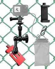 Adjustable Fence Mount Kit for Camera Phone, Magic Arm Mounting Kit Compatible with GoPro, Smartphones and Mevo Start, Recording Baseball, Softball and Tennis Games