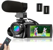 Video Camera Camcorder with Microphone, KENUO FHD 1080P 30FPS 24MP Vlogging Came