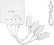 Two Way Battery Charging Hub, 5V 3A Rapid Battery Charger Drone Battery Charger with 4 Port, Multi Parallel Charging Hub Accessories UAV Charging Hub Accessory for DJI Mini 3 Pro