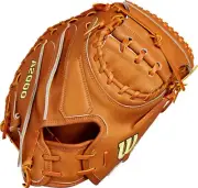 33.5 Inch Wilson A2000 Classics Saddle Tan Adult Catcher's Baseball Mitt-RHT