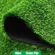 20SQM Artificial Grass Synthetic Grass Turf Plastic Fake Plant Lawn 15mm Olive