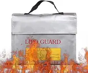 zolyet Handheld Fireproof Explosionproof Lipo Battery Safe Bag Portable Heat Pouch Sack for Battery Charge& Storage 240 * 180 * 65mm Silver