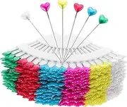 KALLORY 216Pcs Pearlescent Positioning Needles for Sewing Heart Shaped Crafting Pins for DIY Corsage Dressmaking Decoration and Ornament Projects Durable Lightweight Design