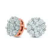 1 CT. T.W. Composite Diamond Stud Earrings in 10K Rose Gold