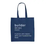 Funny Builder Definition - Canvas Tote Bag - DIY Tradesman Joke Sparky Plumber