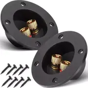 American Terminal 2PCS 3 Inch Round 2-Way Speaker Box Terminal Cup Binding Post
