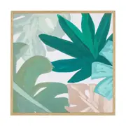 Green Palm Framed Canvas