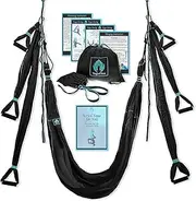 Aerial Yoga Swing Set - Yoga Hammock Swing - Trapeze Yoga Kit + Extension Straps & eBook - Wide Flying Yoga Inversion Tool - Antigravity Ceiling Hanging Yoga Sling - Women Men Kids Arial Acro